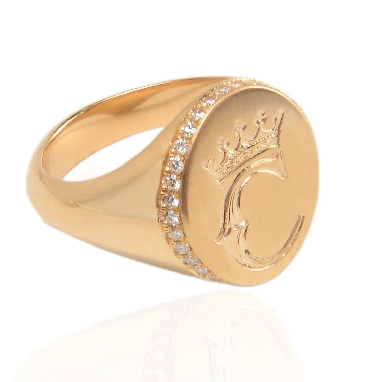 turner jewelry signet リング Custom Diamond and Gold Signet Ring — Turner & Tatler